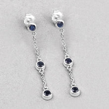 Load image into Gallery viewer, 0.66 Carat Genuine Blue Sapphire .925 Sterling Silver Earrings
