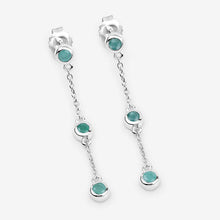 Load image into Gallery viewer, 0.60 Carat Genuine Emerald .925 Sterling Silver Earrings
