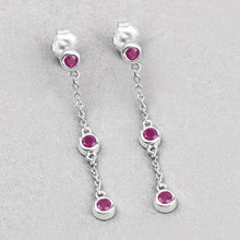 将图片加载到图库查看器，0.78 Carat Genuine Ruby .925 Sterling Silver Earrings
