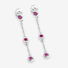 将图片加载到图库查看器，0.78 Carat Genuine Ruby .925 Sterling Silver Earrings
