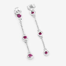 将图片加载到图库查看器，0.78 Carat Genuine Ruby .925 Sterling Silver Earrings
