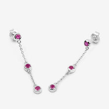 将图片加载到图库查看器，0.78 Carat Genuine Ruby .925 Sterling Silver Earrings
