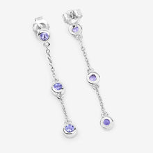 Load image into Gallery viewer, 0.60 Carat Genuine Tanzanite .925 Sterling Silver Earrings
