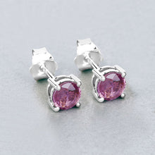 Load image into Gallery viewer, 1.30 Carat Genuine Pink Sapphire 10K White Gold Earrings
