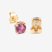 Load image into Gallery viewer, 1.30 Carat Genuine Pink Sapphire 10K Yellow Gold Earrings
