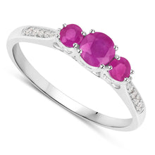 将图片加载到图库查看器，0.61 Carat Genuine Ruby and White Diamond 14K White Gold Ring
