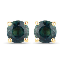 将图片加载到图库查看器，1.30 Carat Genuine Blue Sapphire 14K Yellow Gold Earrings
