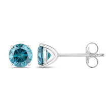 Load image into Gallery viewer, 0.81 Carat Genuine Blue Diamond 14K White Gold Earrings
