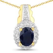 Load image into Gallery viewer, 1.96 Carat Genuine Black Blue Sapphire and White Topaz .925 Sterling Silver Jewelry Set
