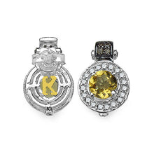 Load image into Gallery viewer, 1.00 Carat Genuine Citrine and 0.31 ct.t.w Genuine Diamond Accents Sterling Silver Earrings
