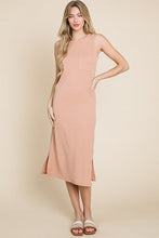 Load image into Gallery viewer, Ribbed Knit Sleeveless Midi Dress For Women – Elegant, Versatile and Stylish Sleeveless Dress with Ribbed Knit Texture and Midi Length
