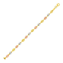 将图片加载到图库查看器，14k Tri Color Gold Mariner Link Anklet

