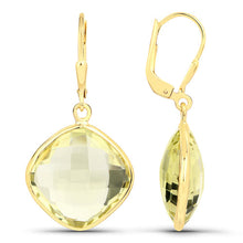 Load image into Gallery viewer, 21.40 Carat Genuine Lemon Quartz .925 Sterling Silver Earrings
