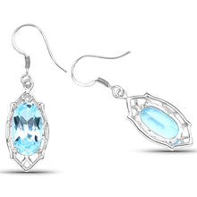 Load image into Gallery viewer, 13.68 Carat Genuine Blue Topaz .925 Sterling Silver Earrings
