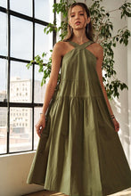 将图片加载到图库查看器，New Summer Crisscross Wide Strap Drawstring Detail Midi Dress For Women – Chic, Sophisticated, Adjustable, Perfect Dress for Casual to Semi-Formal Occasions
