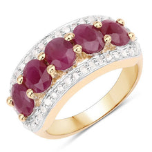 Load image into Gallery viewer, 1.74 Carat Genuine Ruby and White Diamond .925 Sterling Silver Ring
