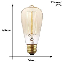 将图片加载到图库查看器，E27 Retro Edison Bulb AC 220V 110V 40W Dimmable Vintage Edison Light bulb ST64 G80 G95 T225 T300 Incandescent Lamp Edison Lamp Bravelight Antique Vintage Light Bulbs, T64 40W 2700K Warm Dimmable, Squirrel Cage Filament Edison Light Bulb for Table Lamp
