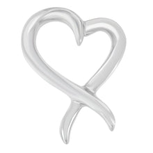 Load image into Gallery viewer, .925 Sterling Silver Open Heart-Shaped Awareness Ribbon Pendant Necklace
