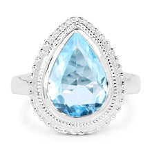 将图片加载到图库查看器，5.30 Carat Genuine Blue Topaz .925 Sterling Silver Ring
