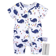 将图片加载到图库查看器，Modern Printed Newborn Baby Short Sleeved Cotton Jumpsuit Infant Cartoon Animal Costumes Clothing For Girls and Boys Kids
