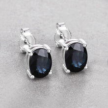 将图片加载到图库查看器，1.90 Carat Genuine Blue Sapphire 10K White Gold Earrings
