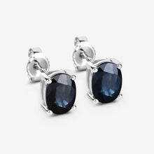 将图片加载到图库查看器，1.90 Carat Genuine Blue Sapphire 10K White Gold Earrings
