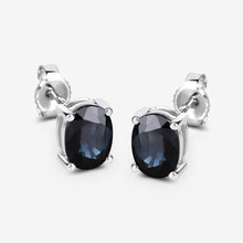 将图片加载到图库查看器，1.90 Carat Genuine Blue Sapphire 10K White Gold Earrings
