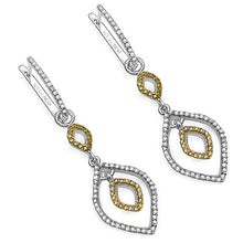 Load image into Gallery viewer, 1.00 Carat Genuine White Diamond &amp; Yellow Diamond .925 Sterling Silver Earrings
