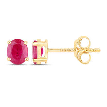 将图片加载到图库查看器，0.60 Carat Genuine Ruby 14K Yellow Gold Earrings
