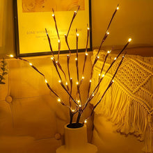 Load image into Gallery viewer, 2pcs Set of Artificial Tree Branch LED Lights - Battery-Powered, 20 Leds Per Vase, Vase-Filled Decorative Lights for Home, Romantic Bedside Lamp, Christmas, Halloween, Thanksgiving, Hanukkah, Wedding, Valentine'S Day, Metal &amp;
