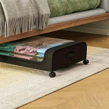 将图片加载到图库查看器，Under-Bed Storage Drawer with Wheels Multipurpose with Clear Window &amp; Label
