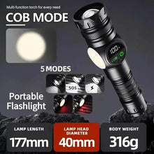 将图片加载到图库查看器，Rechargeable LED Flashlight with 5 Modes &amp; Magnetic Base – Gift Box
