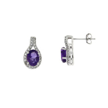 Load image into Gallery viewer, 2.50ct Amethyst White Topaz Earrings Sterling Silver
