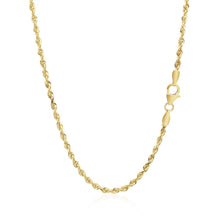 Load image into Gallery viewer, 2.5mm 14k Yellow Gold Solid Diamond Cut Rope Chain
