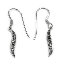 Load image into Gallery viewer, 0.16 Carat Genuine Black Diamond .925 Sterling Silver Earrings
