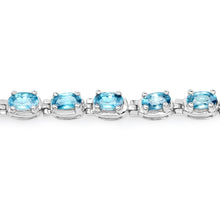 Load image into Gallery viewer, 7.92 Carat Genuine Blue Zircon .925 Sterling Silver Bracelet

