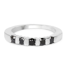Load image into Gallery viewer, 0.50 Carat Genuine Black Diamond .925 Sterling Silver Ring

