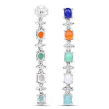 Load image into Gallery viewer, 4.40 Carat Genuine Multi Stone .925 Sterling Silver Earrings
