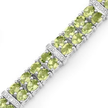 Load image into Gallery viewer, 12.97 Carat Genuine Peridot and White Topaz .925 Sterling Silver Bracelet
