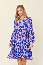 Load image into Gallery viewer, Double Take Full Size Printed Ruffle Hem Dress with Pocket Stylish &amp; Functional Women Dress
