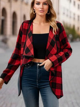 Load image into Gallery viewer, Elegant Plaid Open Front Long Sleeve Jacket Stylish &amp; Cozy Lightweight Breathable Outerwear
