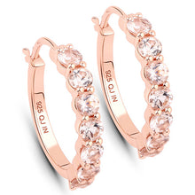将图片加载到图库查看器，18K Rose Gold Plated 1.68 Carat Genuine Morganite .925 Sterling Silver Earrings
