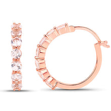 将图片加载到图库查看器，18K Rose Gold Plated 1.68 Carat Genuine Morganite .925 Sterling Silver Earrings
