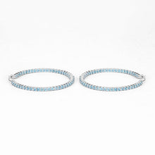 Load image into Gallery viewer, 3.60 Carat Genuine Swiss Blue Topaz .925 Sterling Silver Earrings
