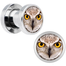 Load image into Gallery viewer, Full Color Owl Steel Screw Fit Plug Set 2G
