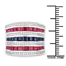 将图片加载到图库查看器，3.36 Carat Genuine Multi Stones .925 Sterling Silver Ring
