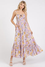 Load image into Gallery viewer, Floral Smocked Back Ruffled Hem Maxi Cami Dress For Summer – Boho Chic, Trendy, Fluttering, Feminine &amp; Effortlessly Stylish
