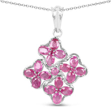 将图片加载到图库查看器，3.72 Carat Genuine Ruby .925 Sterling Silver Pendant
