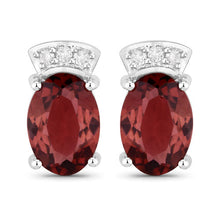 Load image into Gallery viewer, 1.35 Carat Genuine Pink Tourmaline and White Diamond 14K White Gold Earrings
