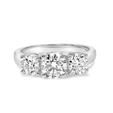 Load image into Gallery viewer, 14K White Gold 2.00 Cttw Lab Grown Diamond 3 Stone Ring Band (F-G Color, VS1-VS2 Clarity) - Ring Size 7
